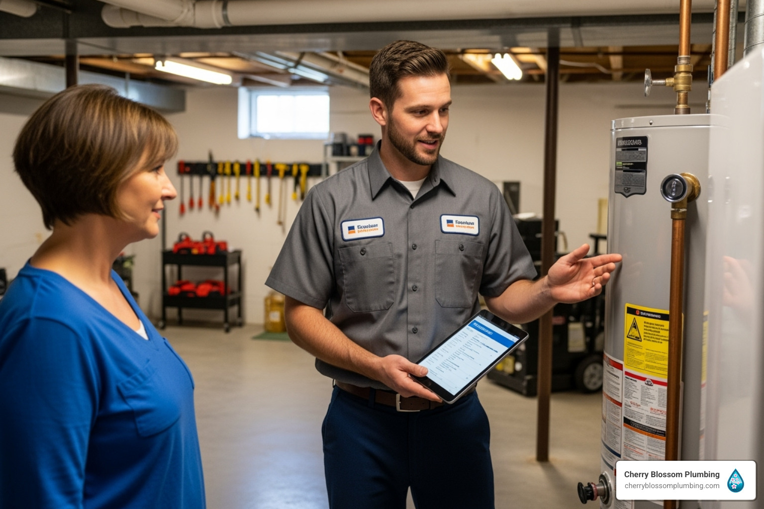 plumber providing quote - Water heater Alexandria VA