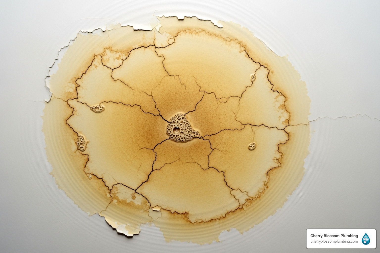 water stain spreading on a ceiling - emergency plumber arlington VA