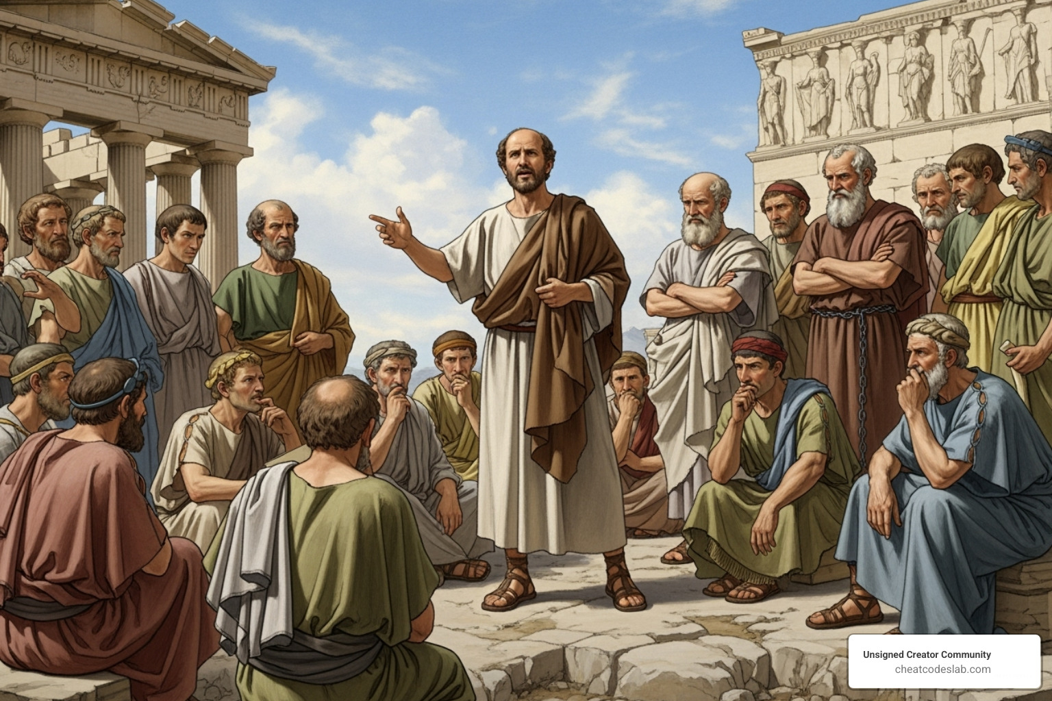 The Apostle Paul preaching to the Stoics and Epicureans in Athens (Areopagus) - stoicism in early christianity