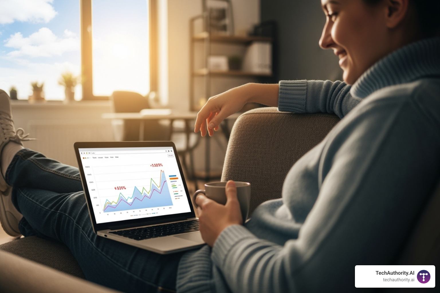 Business owner relaxing while their website traffic grows - managed WordPress hosting guide