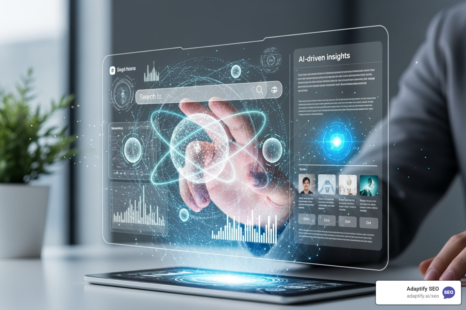 futuristic search interface - how will ai impact seo strategies in 2025