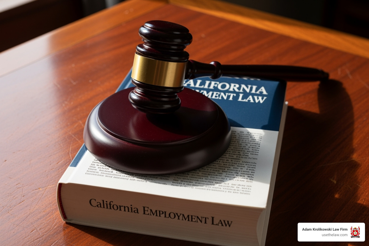 gavel and a book of laws titled "California Employment Law" - age discrimination lawyers los angeles