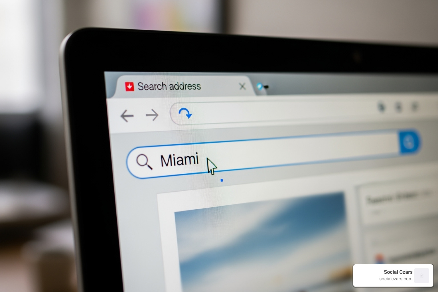 search bar with "Miami" typed in it - keyword research miami