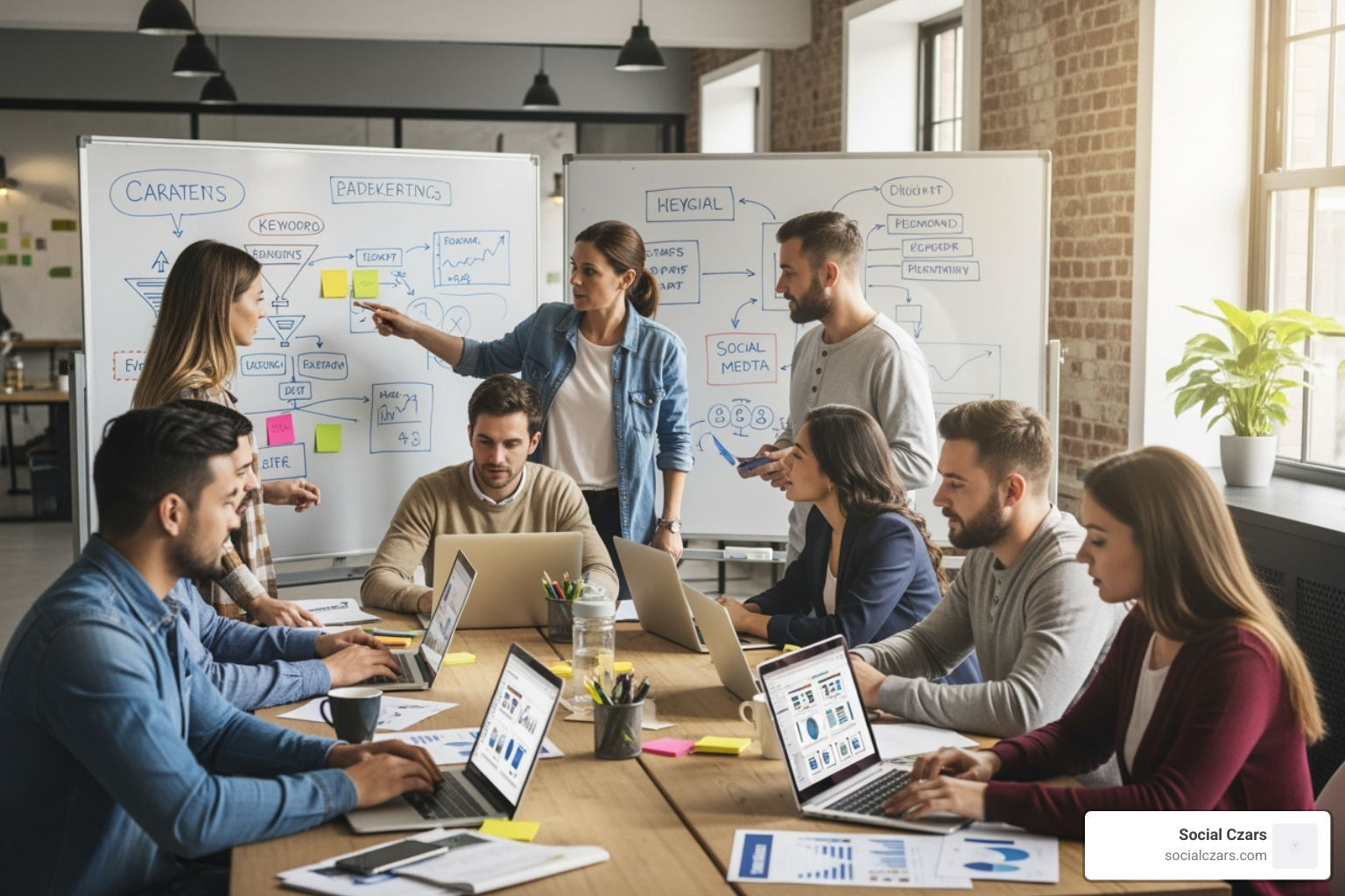 collaborative team brainstorming digital strategies - Digital marketing entrepreneurs collaborative team brainstorming digital strategies - Digital marketing entrepreneurs