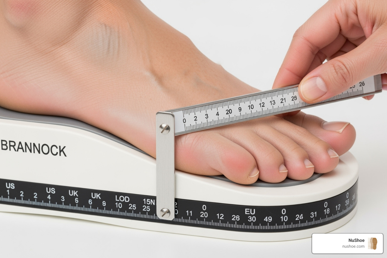 foot being measured - make shoes comfortable