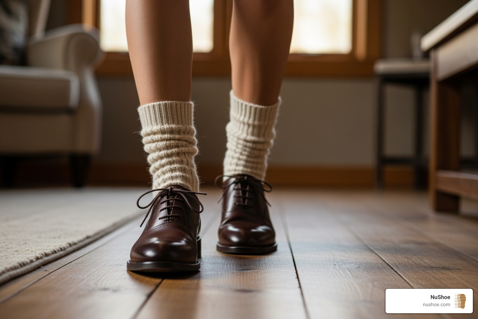 person breaking in shoes - make shoes comfortable