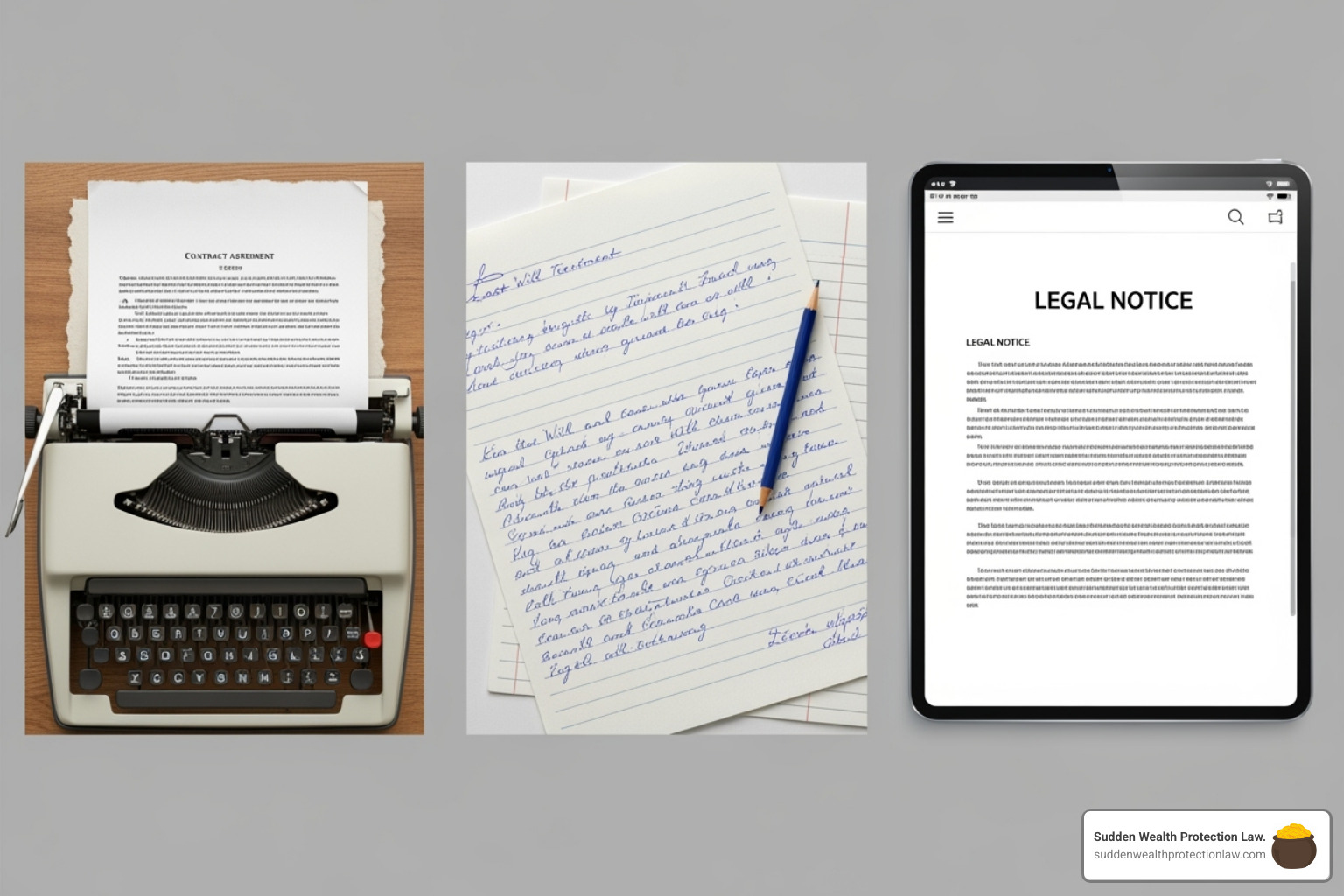 Image comparing typewritten, handwritten, and electronic wills - Last will and testament Arizona Image comparing typewritten, handwritten, and electronic wills - Last will and testament Arizona
