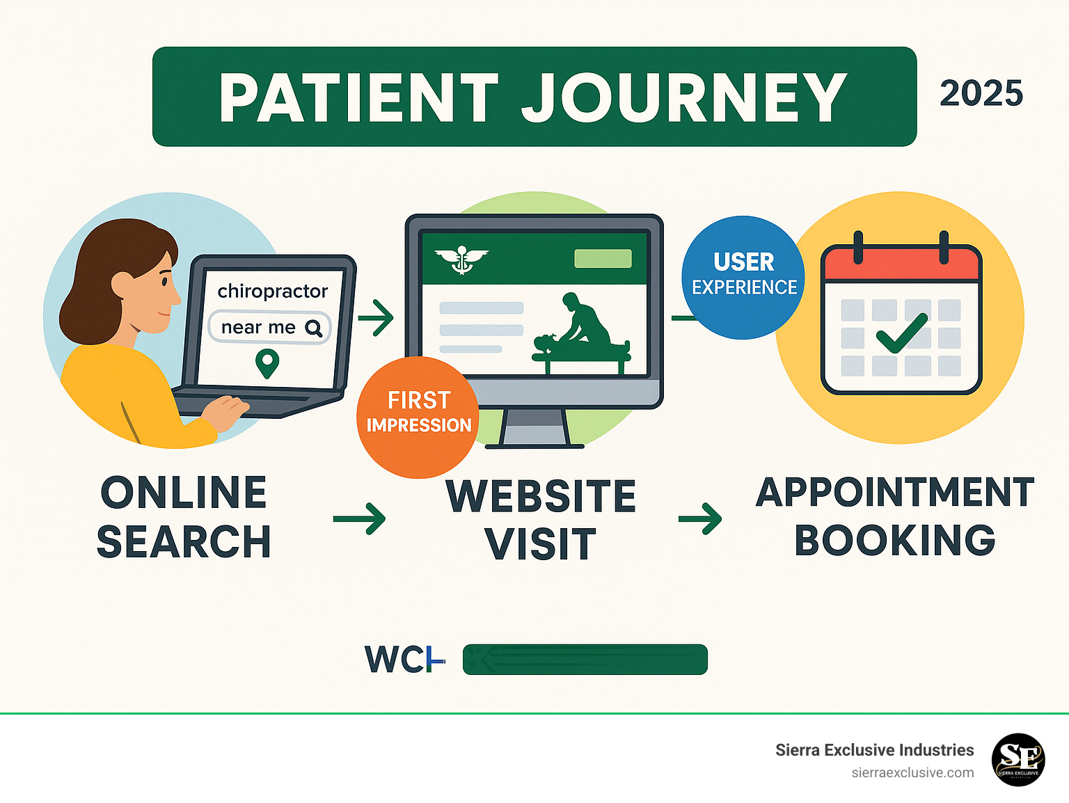 Infographic showing Web Design + SEO process by a digital marketing agency