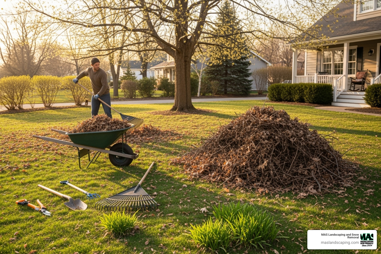 a yard during a spring cleanup - gardening near me