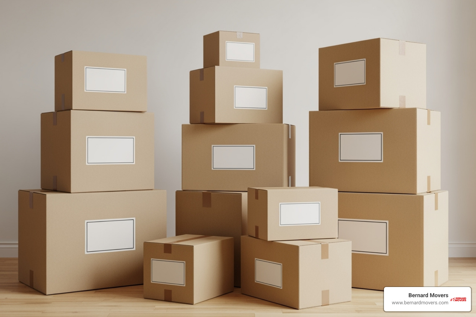 neatly packed and labeled boxes ready for a small move - local small removals
