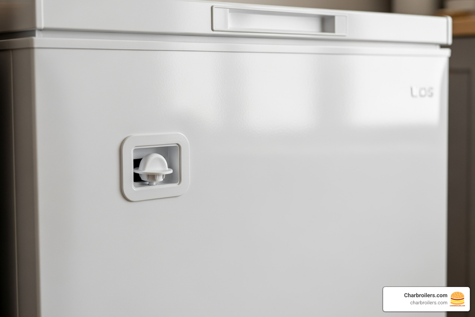 front-access defrost drain on a chest freezer - commercial cool 3.5 chest freezer