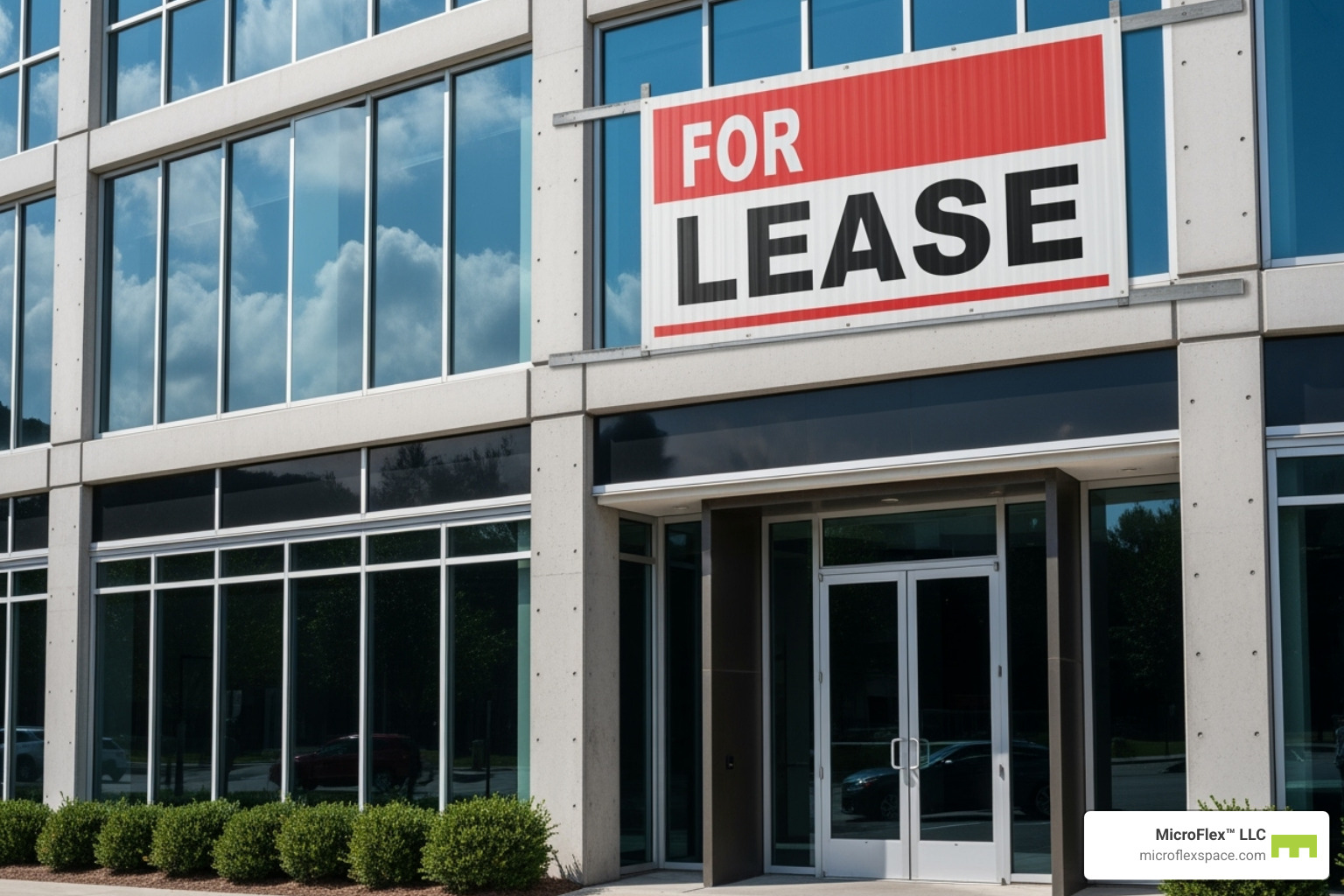 For Lease sign on a modern commercial building - retail space for lease auburn al For Lease sign on a modern commercial building - retail space for lease auburn al