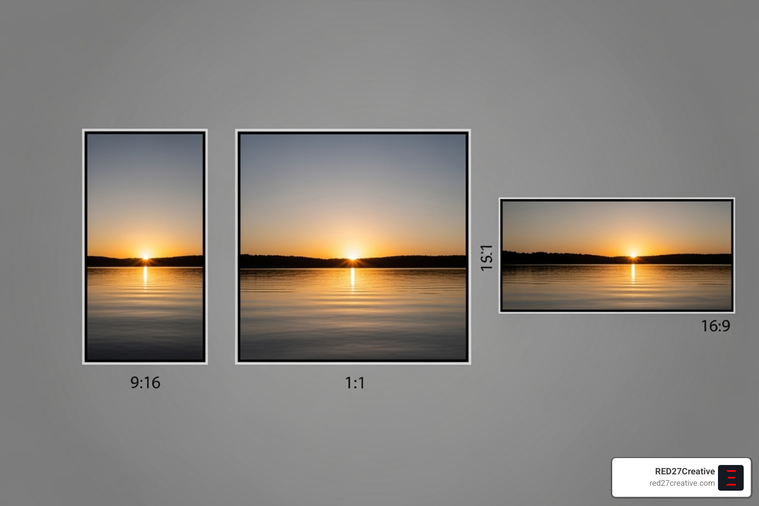 Videos resized for different platforms: square, vertical, and horizontal - Social media video creation Videos resized for different platforms: square, vertical, and horizontal - Social media video creation