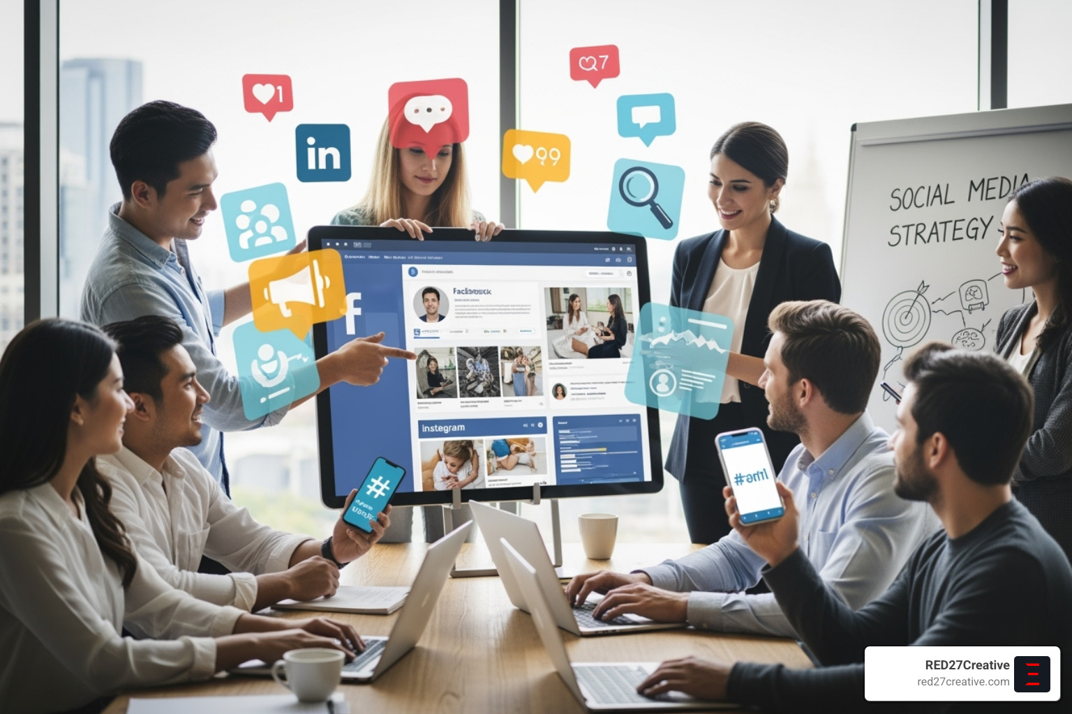A smartphone screen displays a diverse array of engaging social media content, including images, videos, and text posts - Business social media help A smartphone screen displays a diverse array of engaging social media content, including images, videos, and text posts - Business social media help