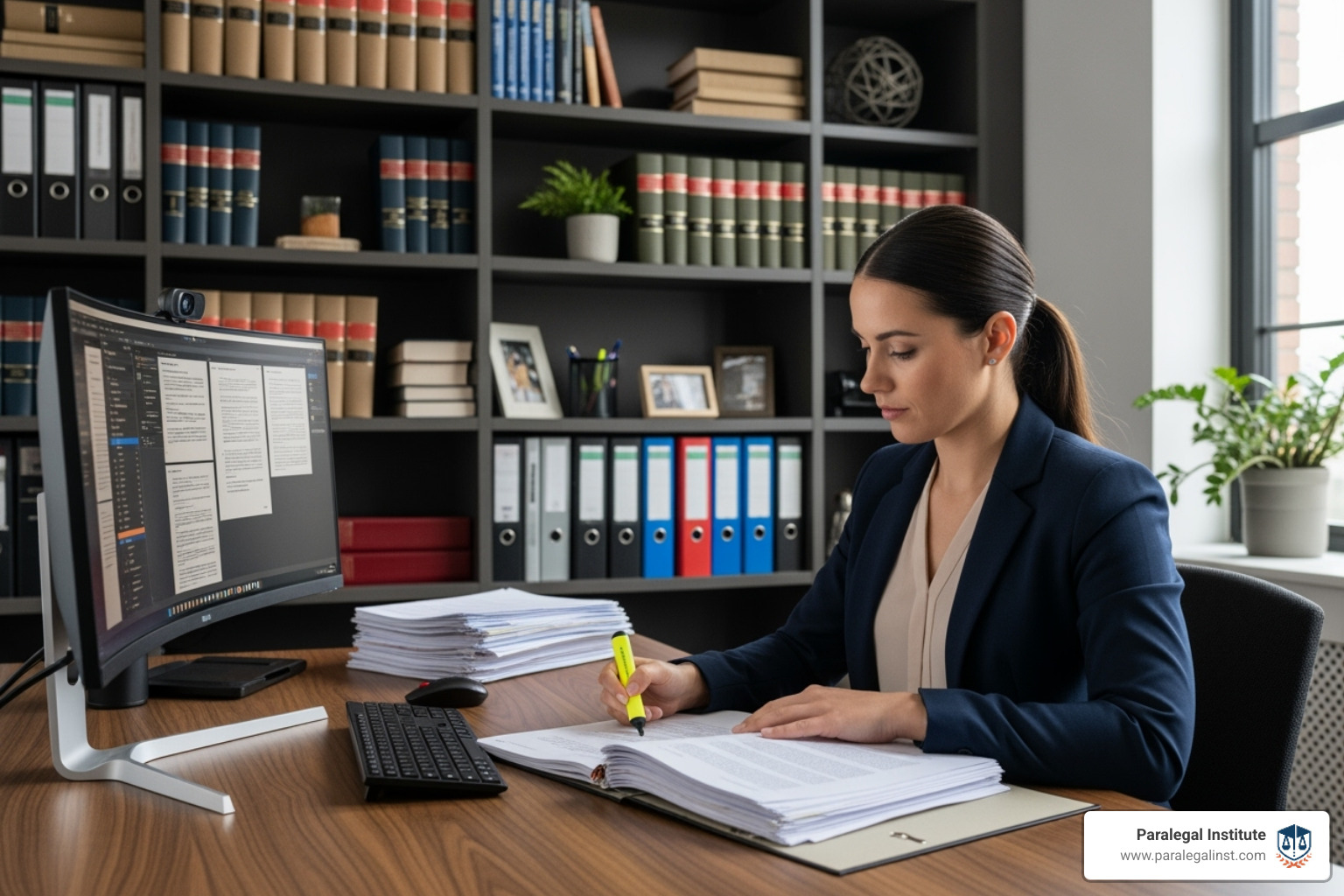 Paralegal working on legal documents - paralegal certificate no degree Paralegal working on legal documents - paralegal certificate no degree