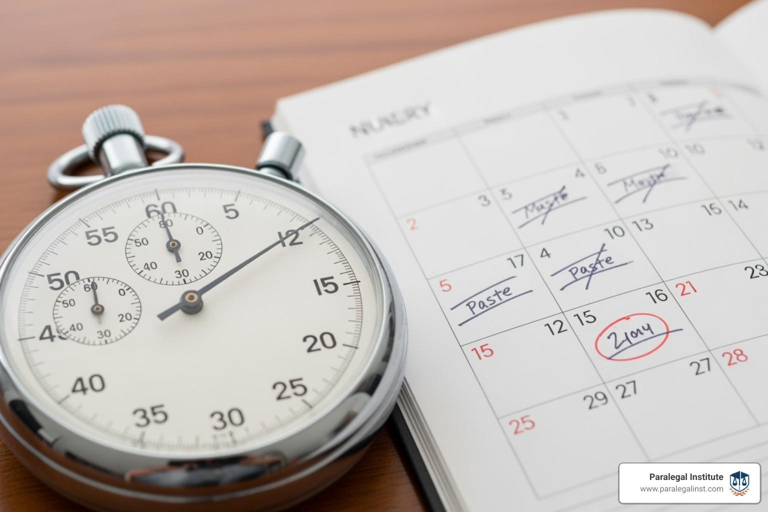 Stopwatch vs calendar - paralegal certificate vs degree
