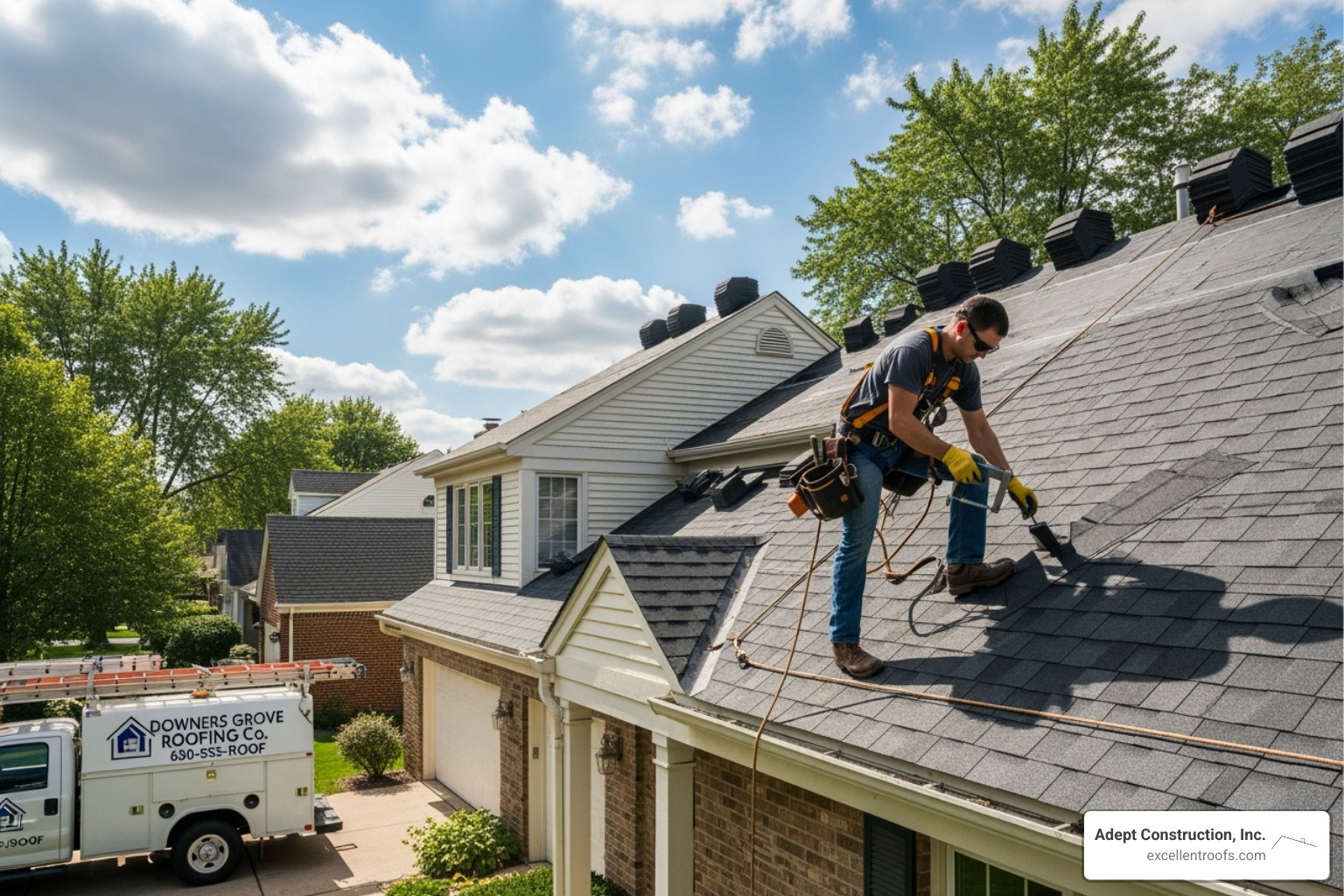 Roofing license and insurance certificate - Downers Grove roofing company