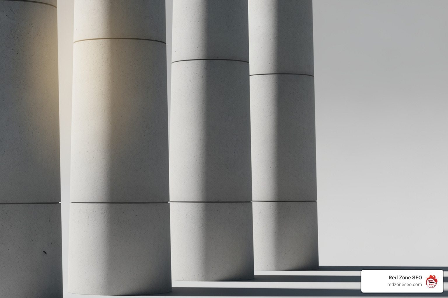 Three pillars labeled On-Page, Off-Page, and Technical SEO - seo for small companies