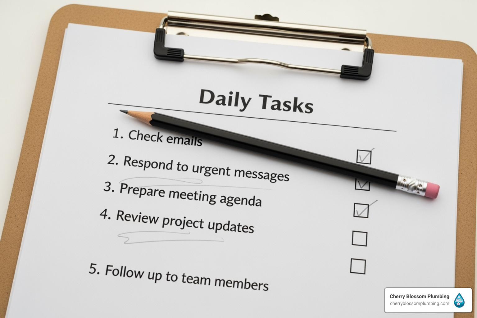 a checklist on a clipboard - Plumber Falls Church VA