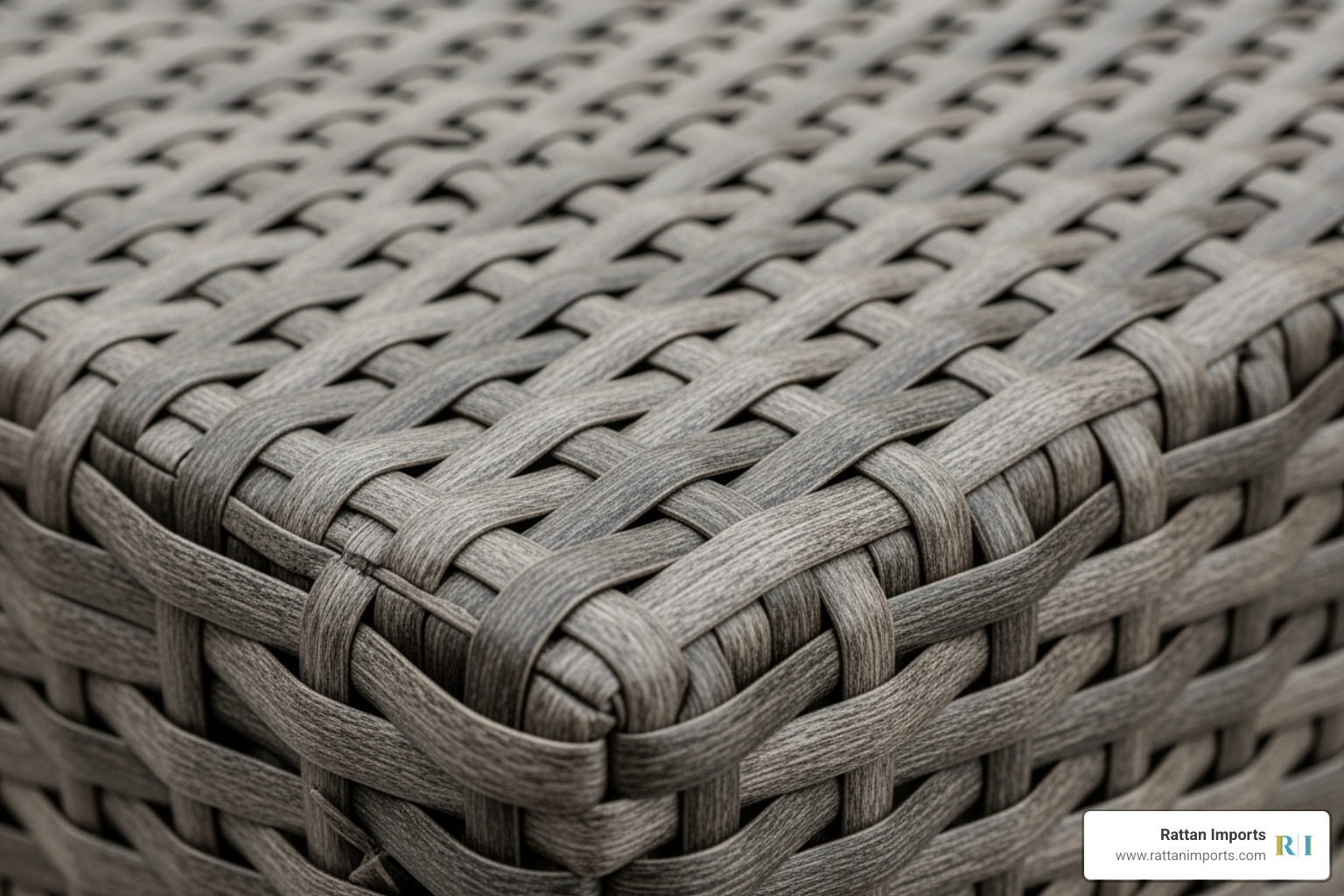 Close-up of intricate weave on high-quality, all-weather rattan sofa - patio sofa rattan