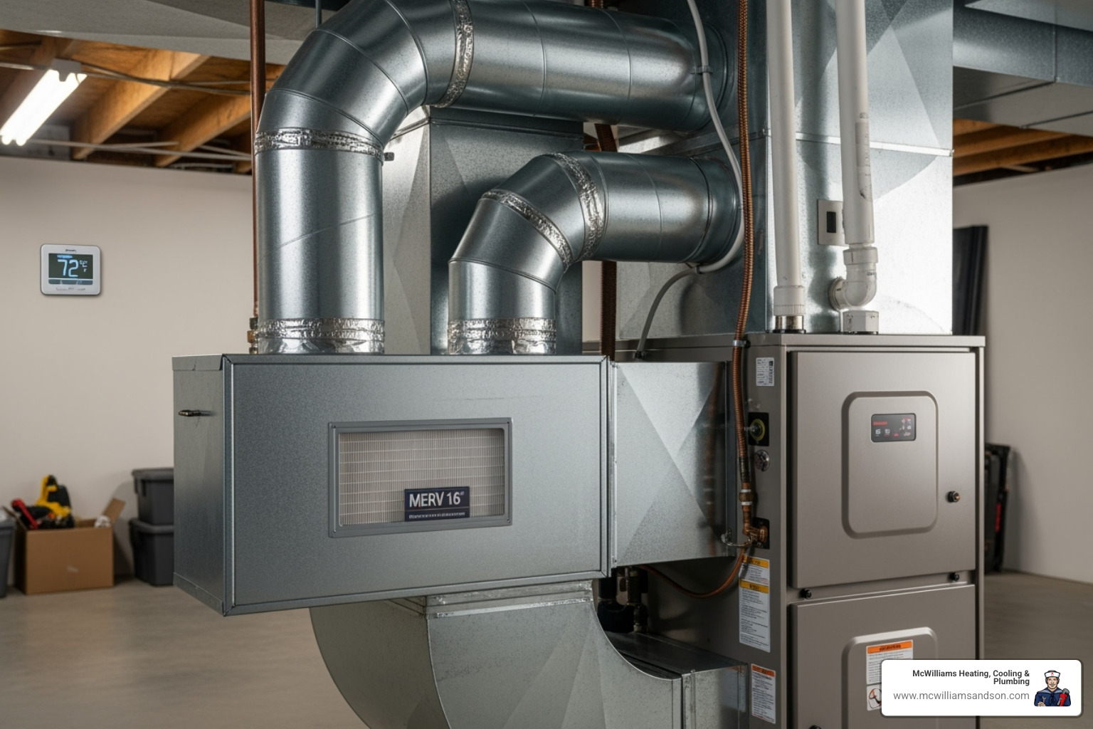 Whole-house air filtration system integrated with an HVAC unit - hepa air cleaner for allergies