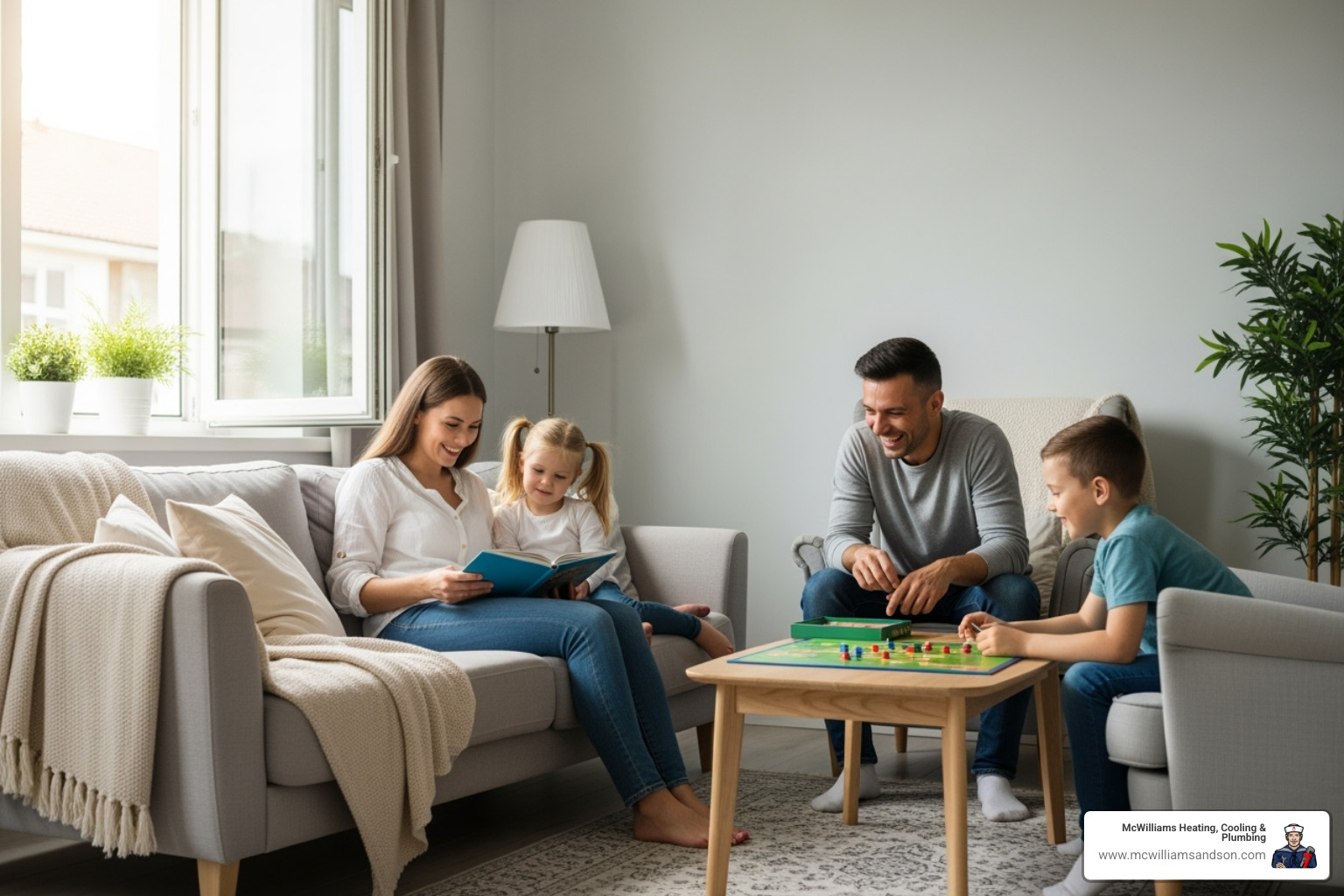 Family enjoying clean home environment - whole house hepa air cleaner