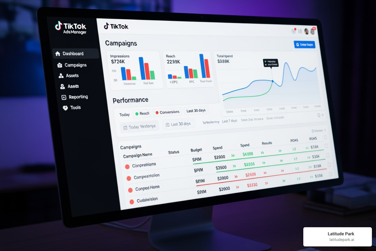 TikTok Ads Manager dashboard interface - tiktok ads for franchises