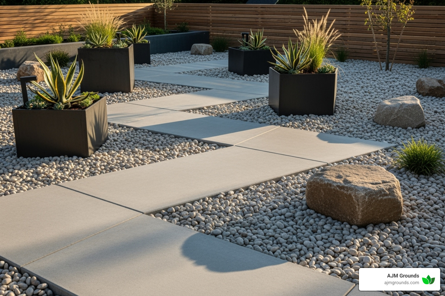 A zigzag path creating mystery in a contemporary garden - Garden path design ideas