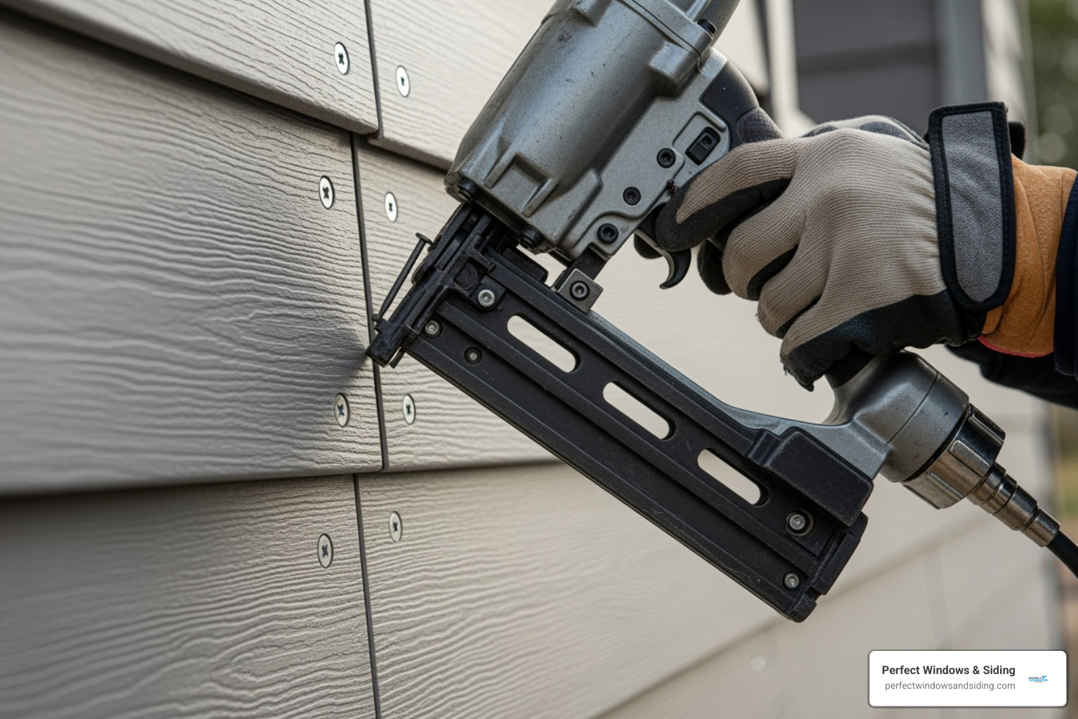 Double-nailing technique at a shiplap joint - lp panel siding installation