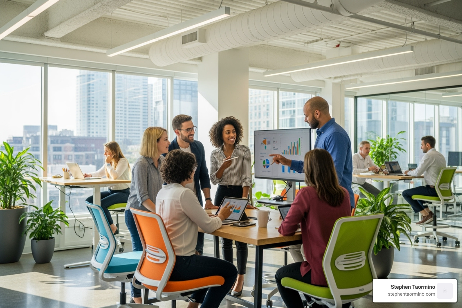 vibrant office space with positive culture - drive business results