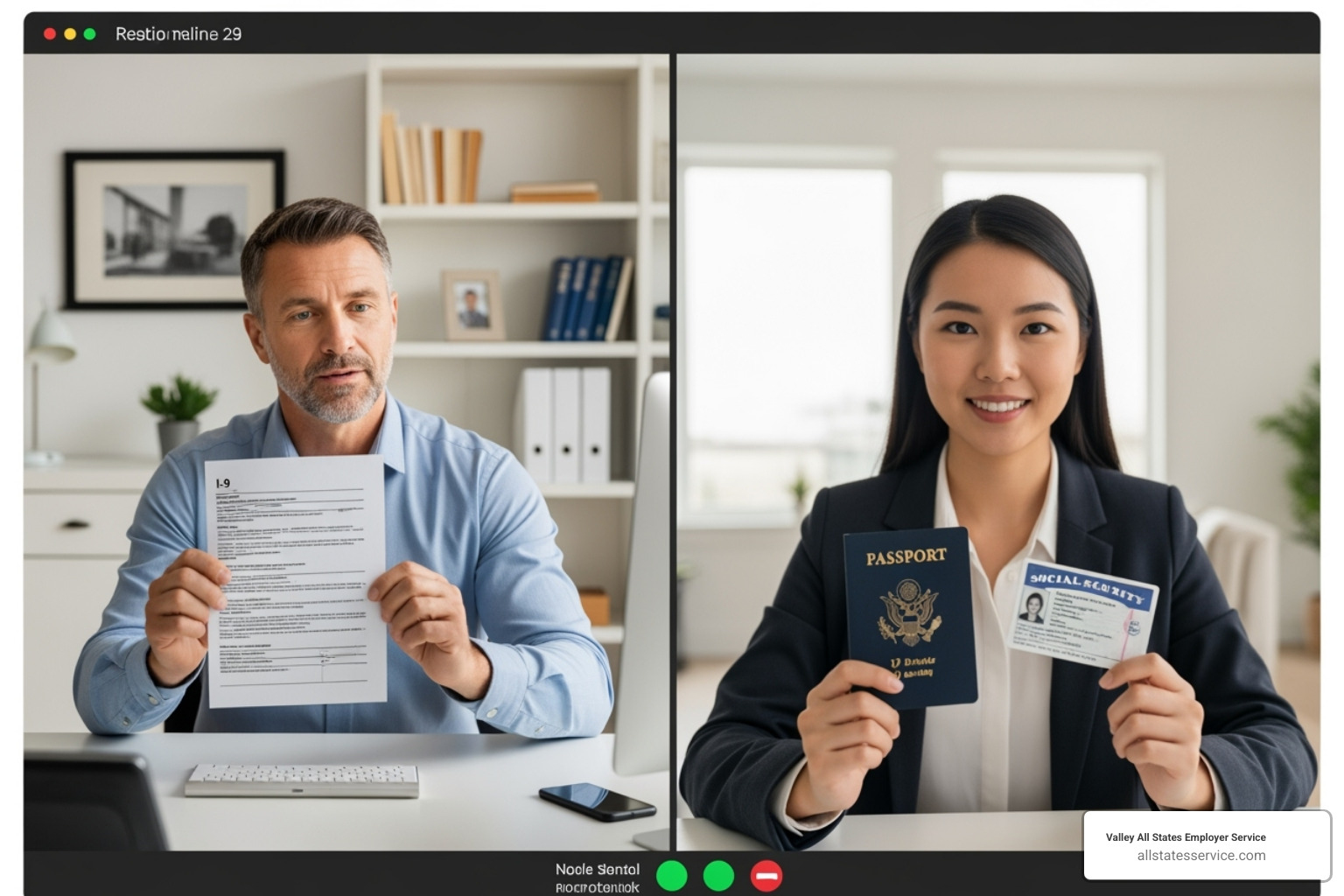 Employer conducting live video call for I-9 verification - I-9 for remote employees