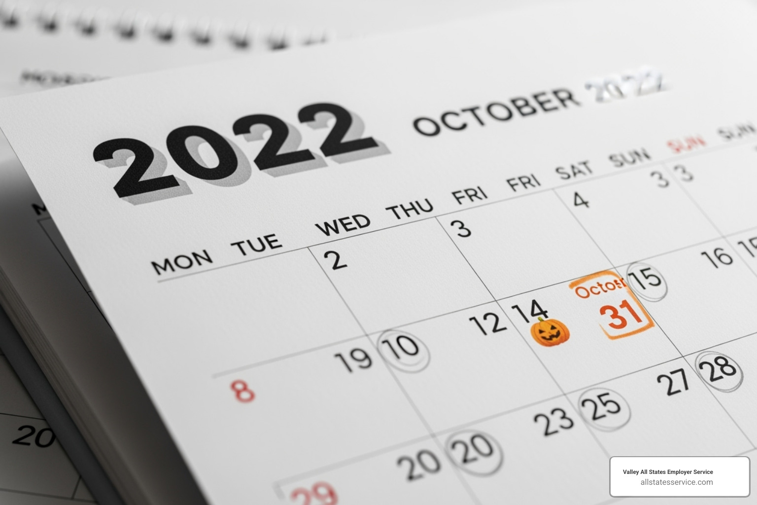 calendar highlighting 2022 with a note about I-9 flexibility - i-9 verification for remote employees 2022
