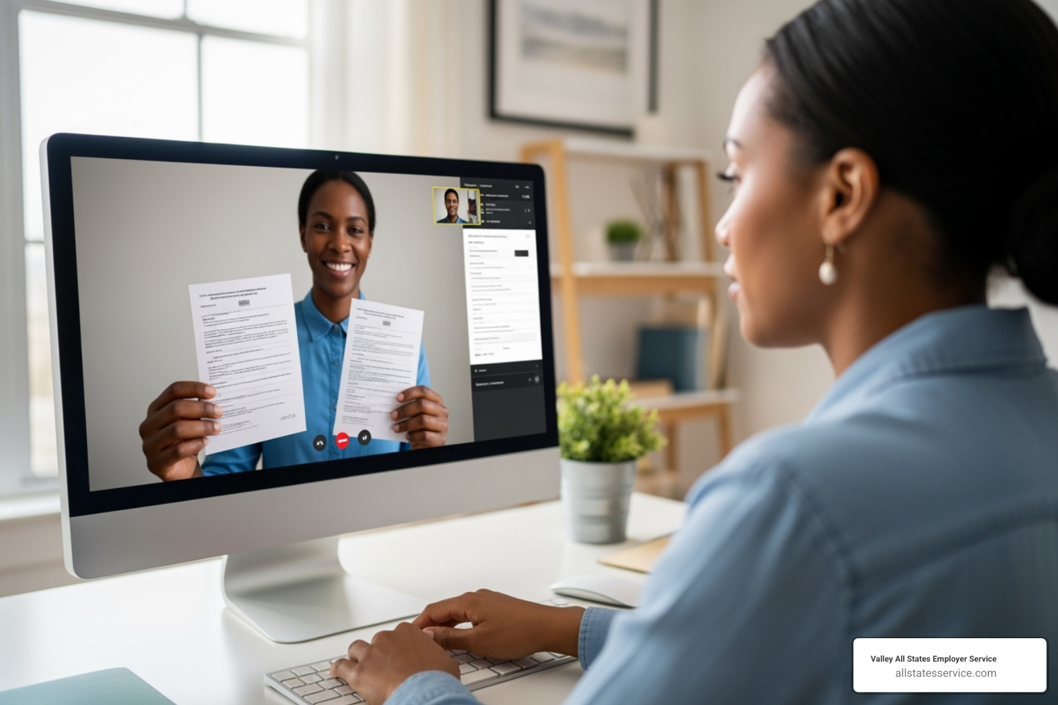 HR professional conducting remote I-9 verification - remote employee i-9 verification