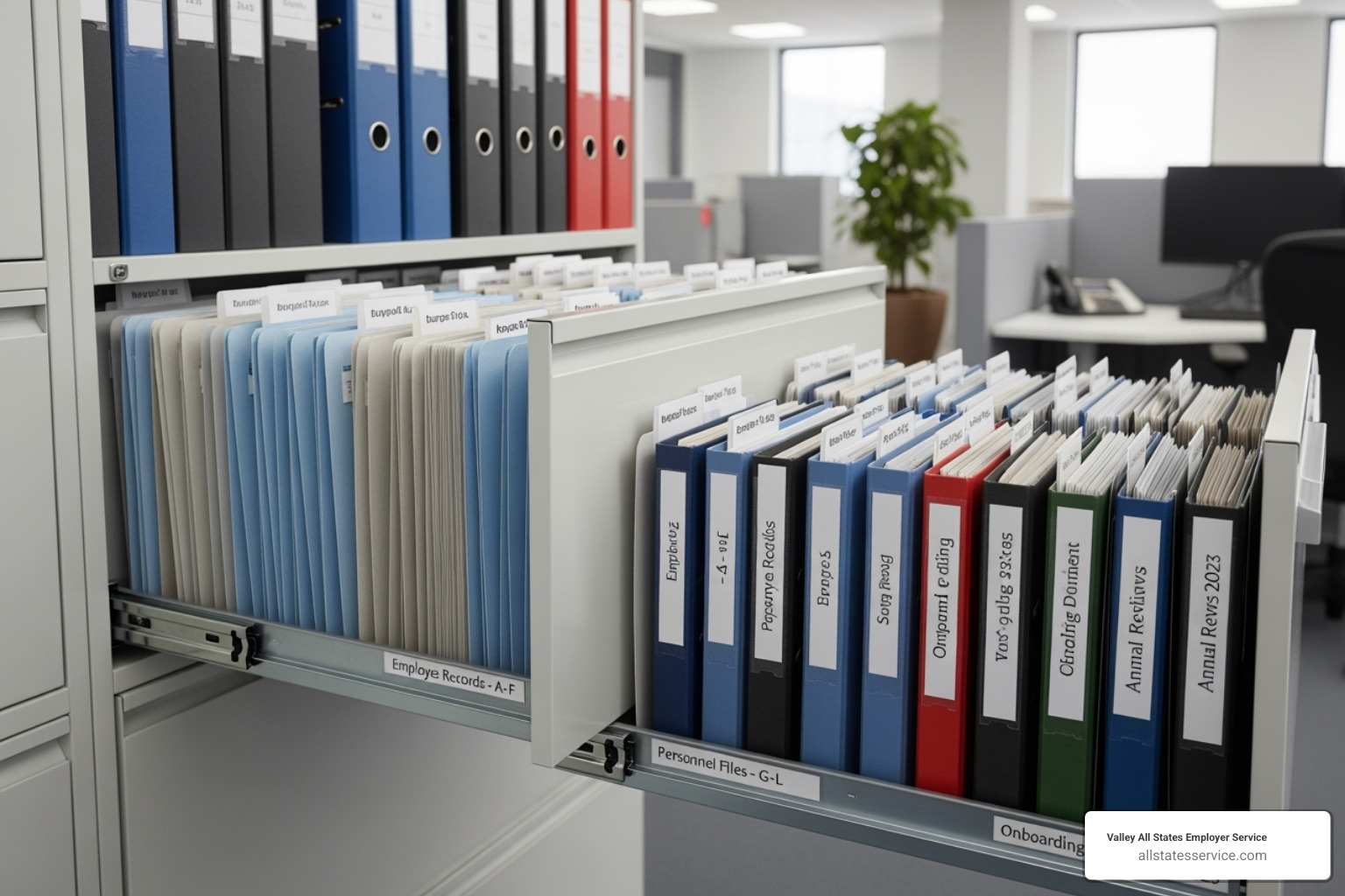 Image of a properly stored and organized set of I-9 forms - what is i-9 form