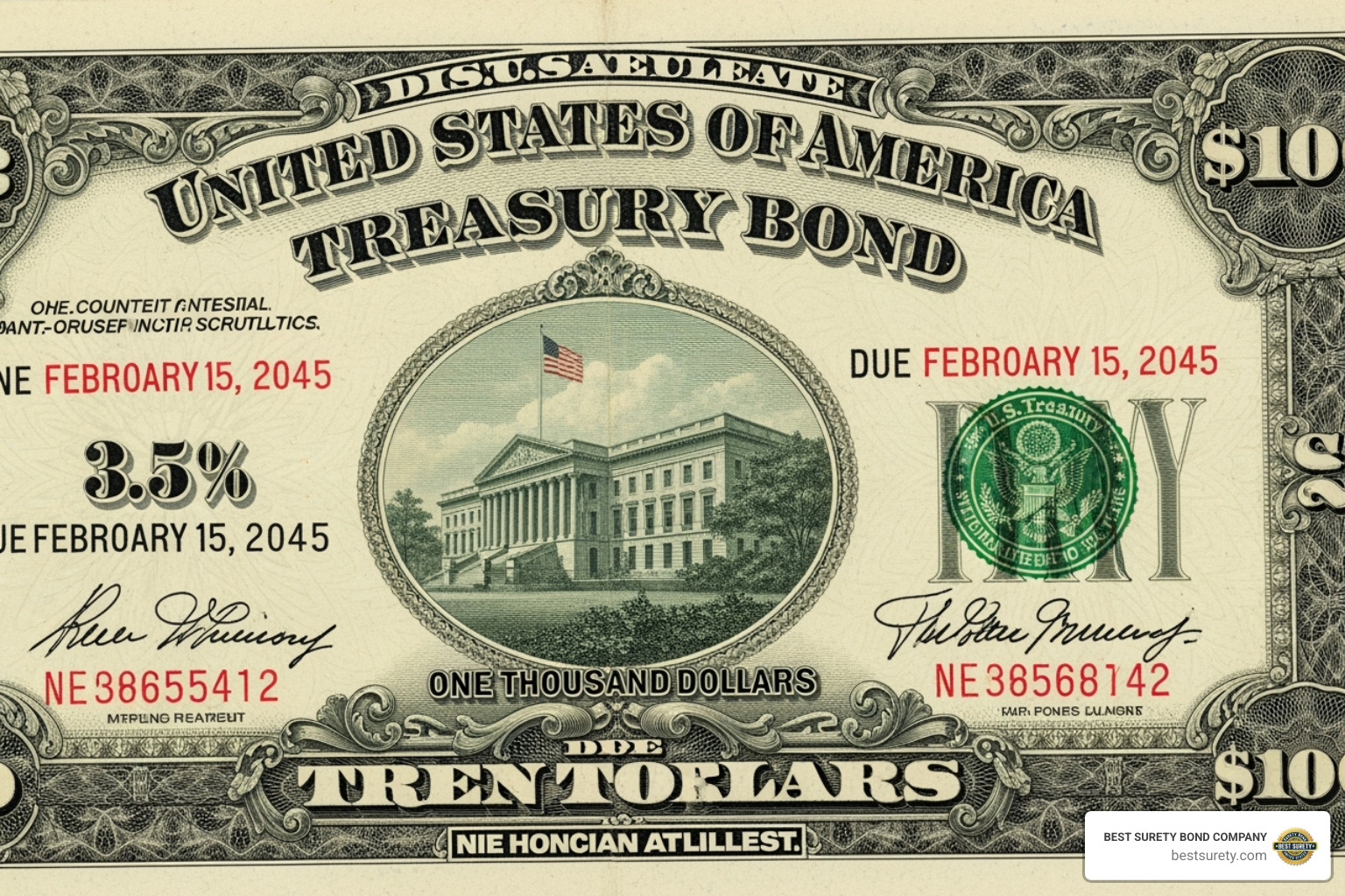 of a U.S. Treasury bond certificate - types of bonds of a U.S. Treasury bond certificate - types of bonds