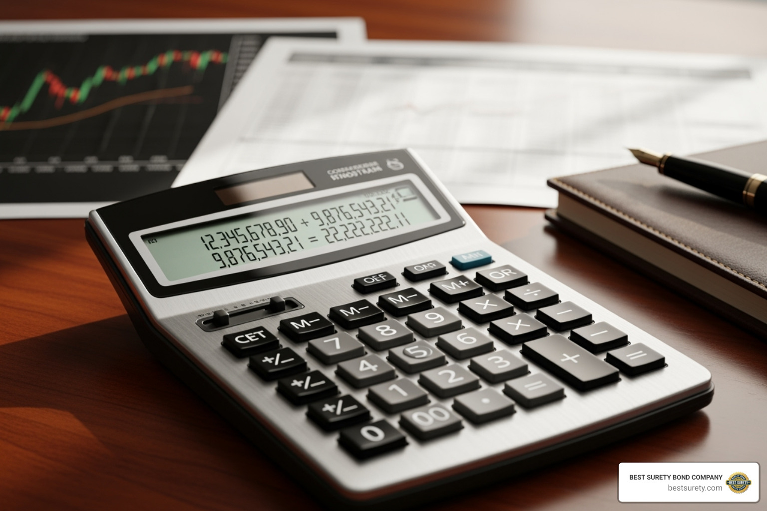 A calculator showing a bond premium calculation. - bonding rate A calculator showing a bond premium calculation. - bonding rate