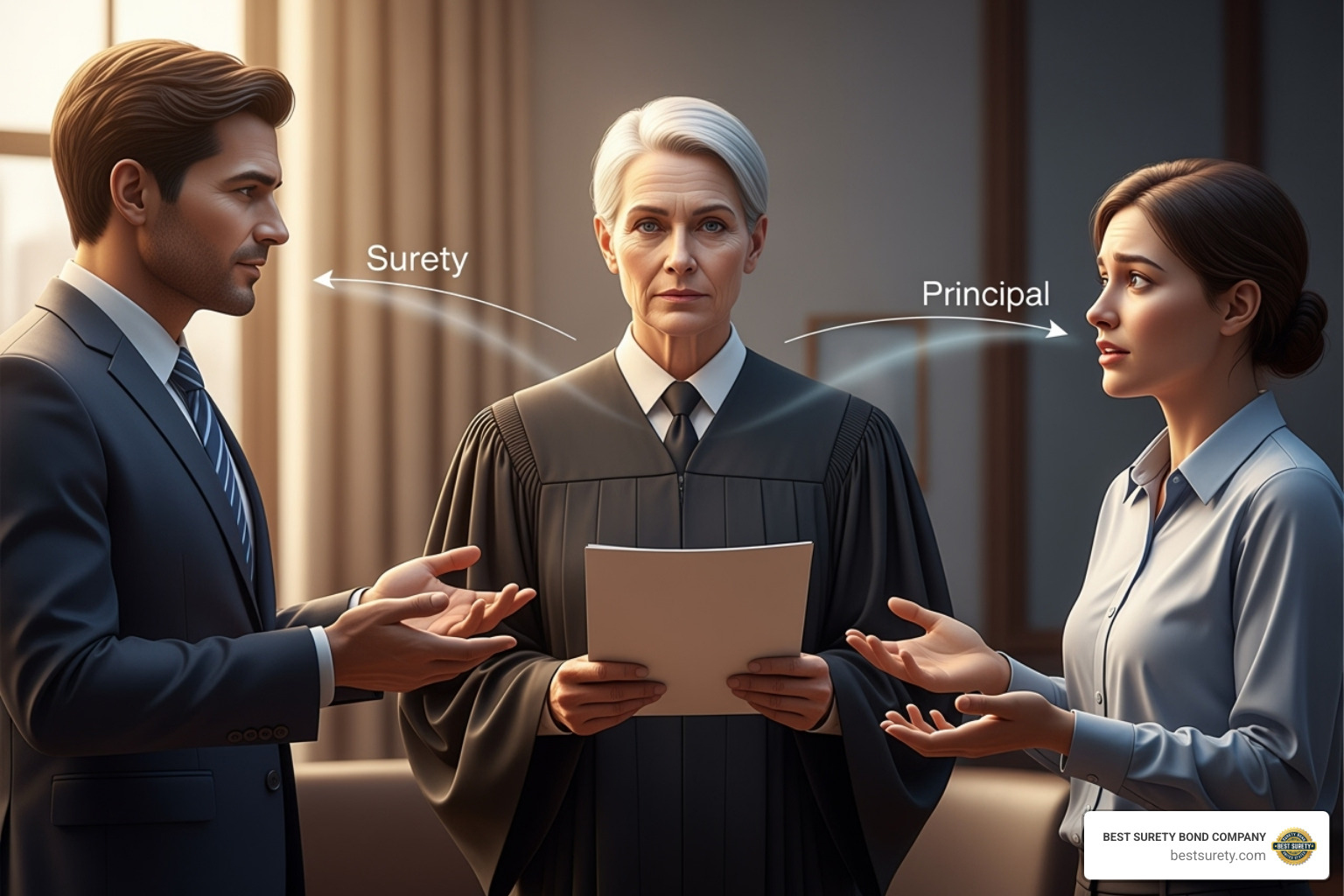 Flow of a bond claim from obligee to surety to principal - court surety bonds