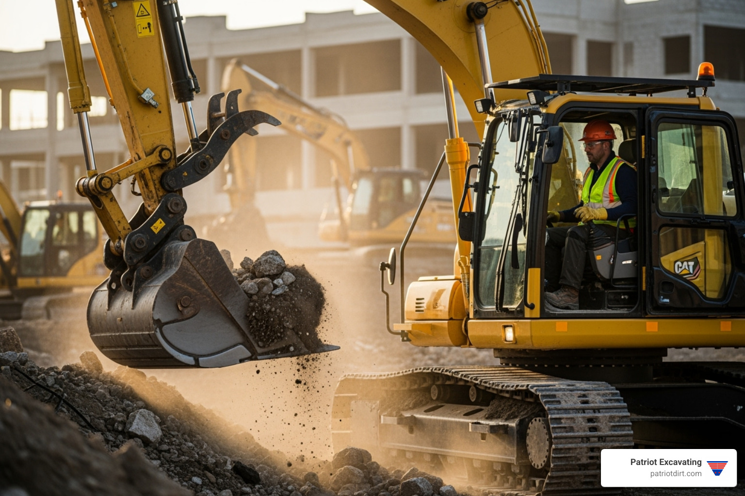 experienced Patriot Excavating operator using modern equipment - Excavation Companies Noblesville IN