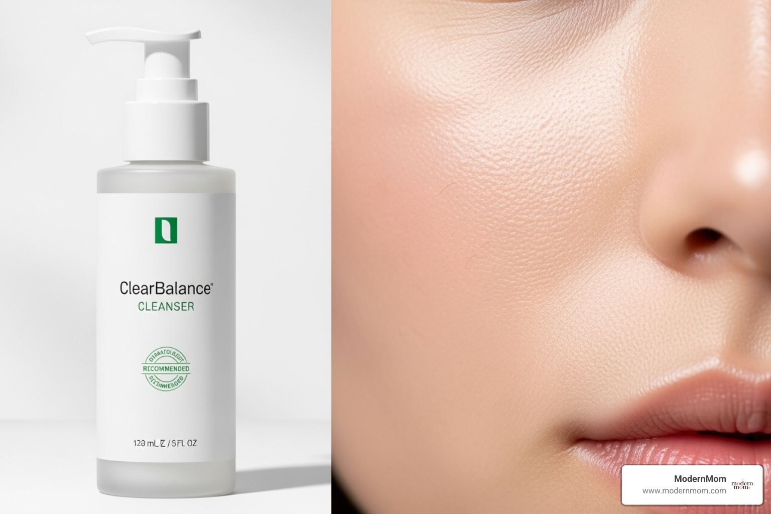 A targeted acne-fighting cleanser with salicylic acid, showing clear, balanced skin after use - cleanser for combination skin