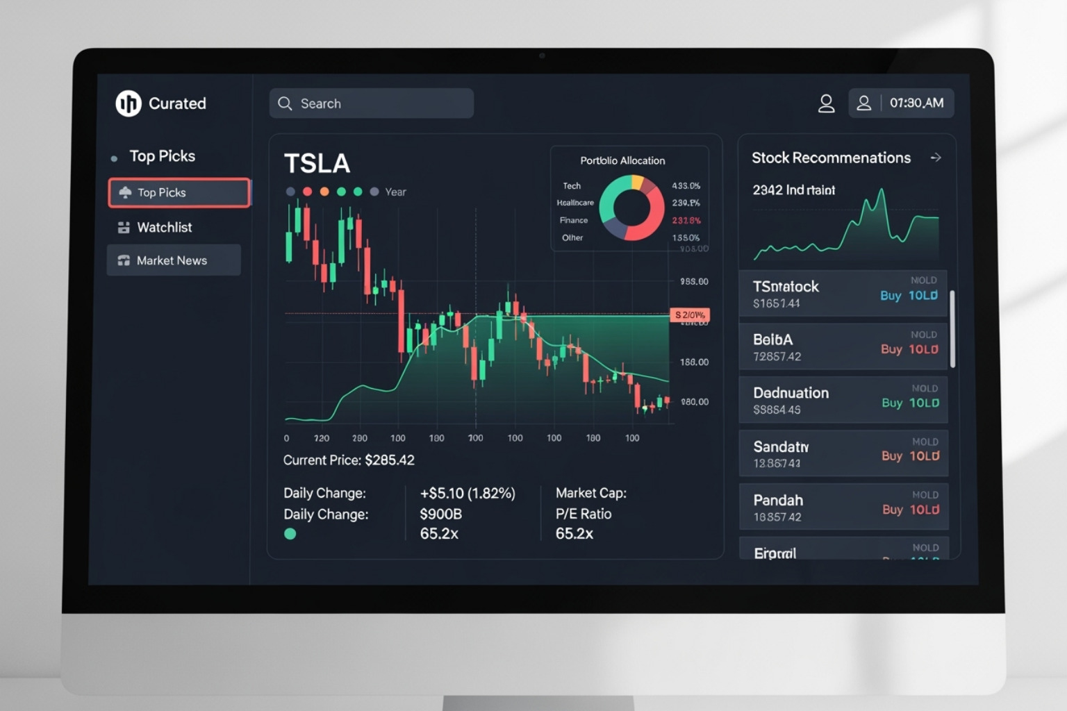 5starsstocks.com dashboard with curated stock list - 5starsstocks.com passive stock