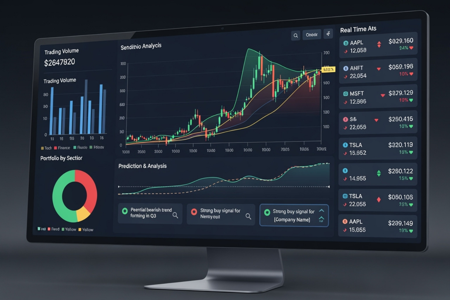 of a dashboard showing data analysis and stock predictions - 5starsstocks.com ai