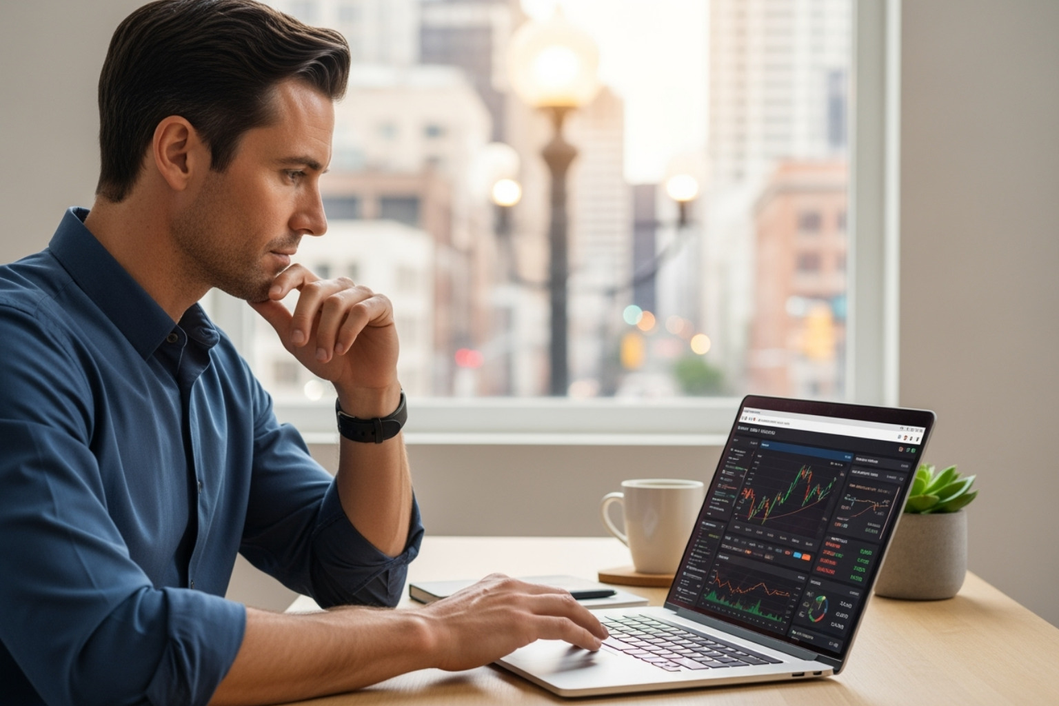 person reviewing their investment portfolio with a thoughtful expression - 5starsstocks.com buy now