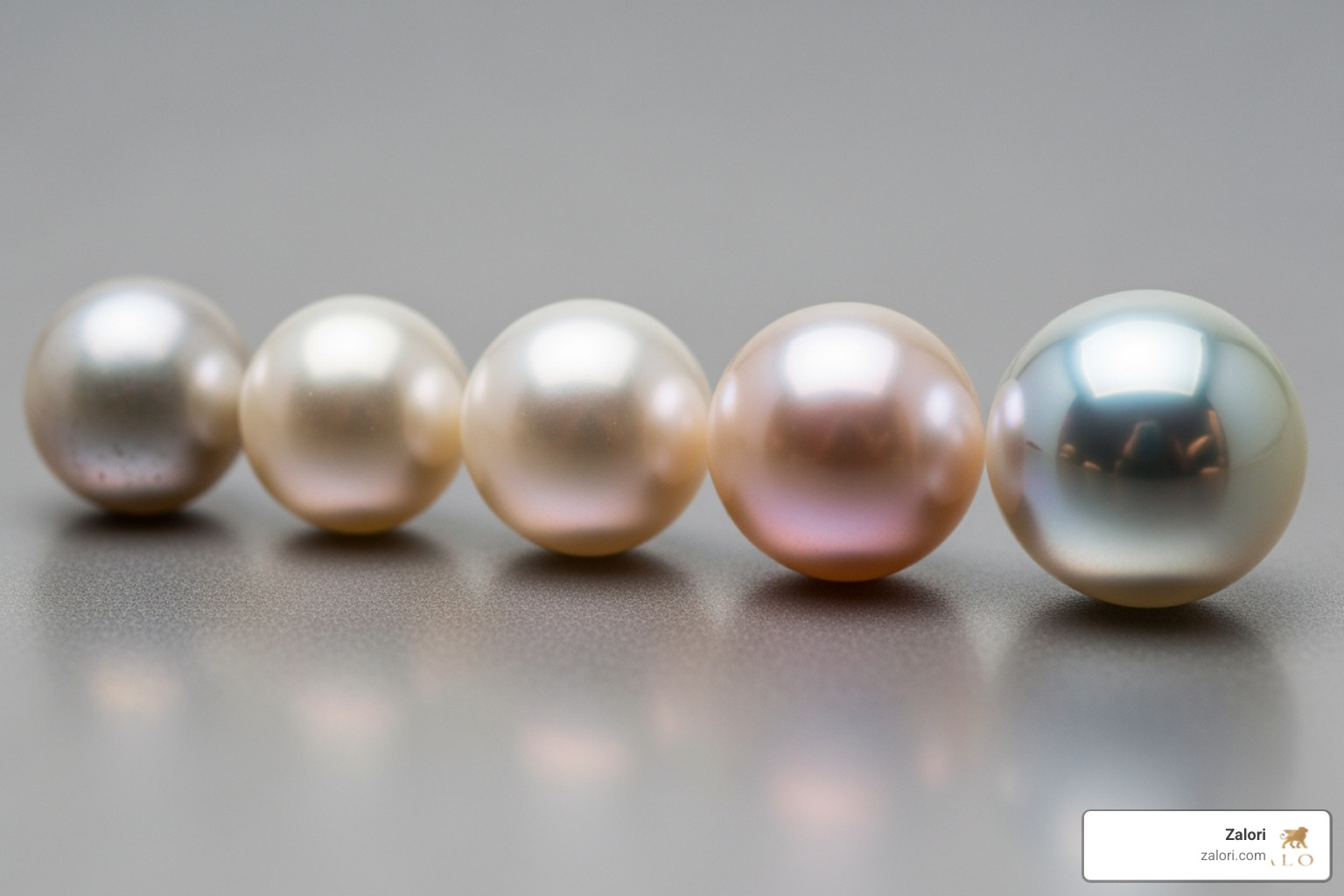 pearl luster from low to high - South Sea pearls