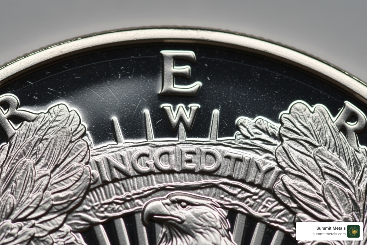 Image of a "W" mint mark on a proof Silver Eagle - American silver eagle