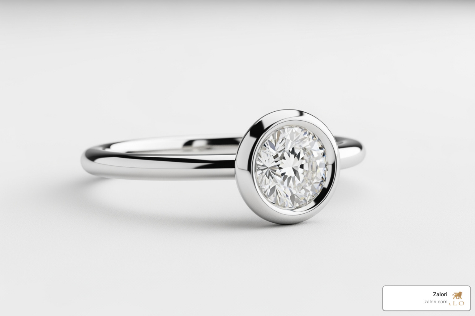 sleek bezel-set engagement ring - Engagement ring settings