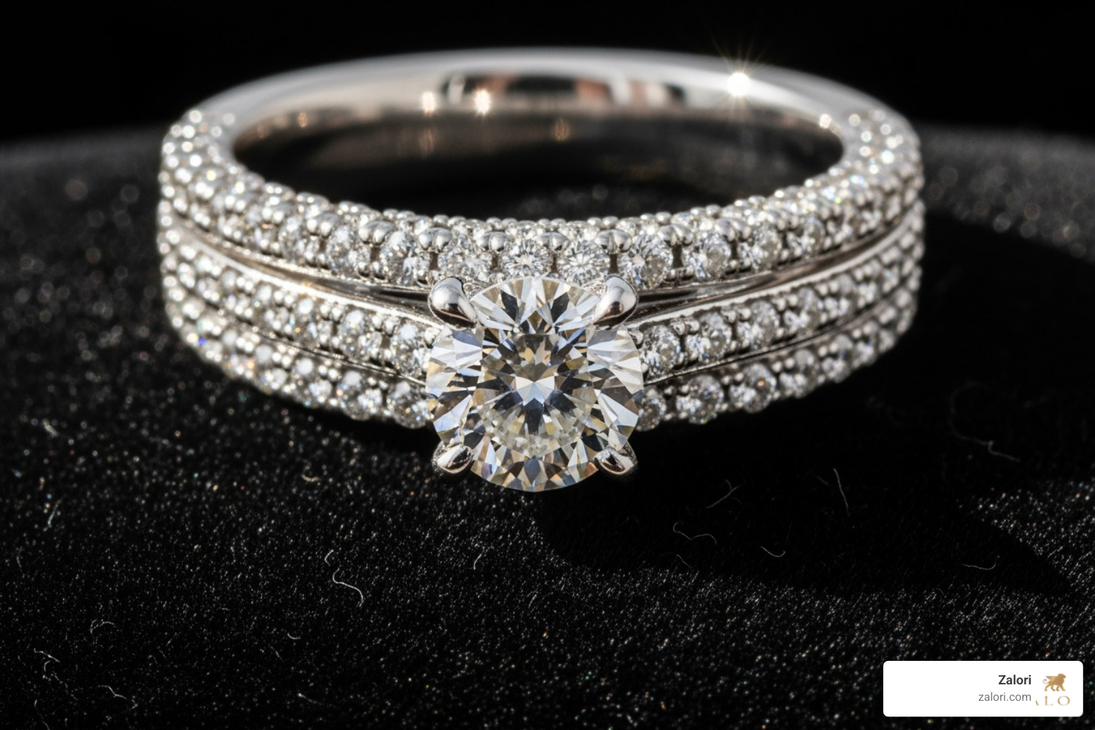 pavé band engagement ring - Engagement ring settings