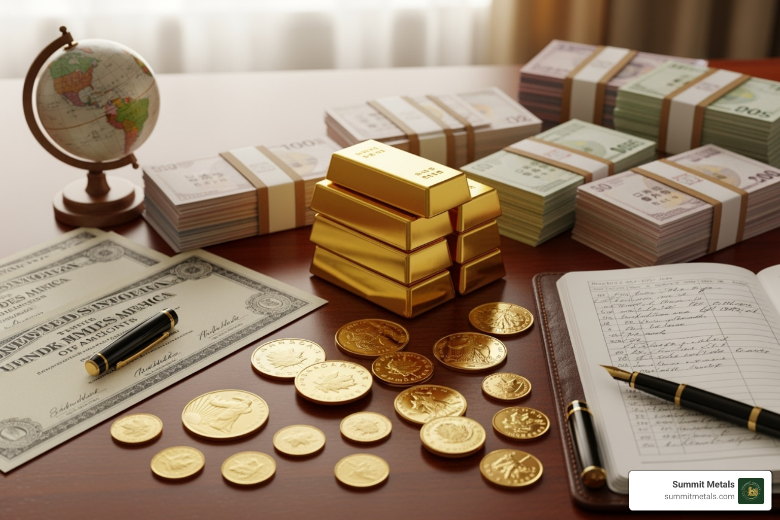diversified portfolio including gold bars, gold coins, and other assets - should i buy gold bar vs gold coin