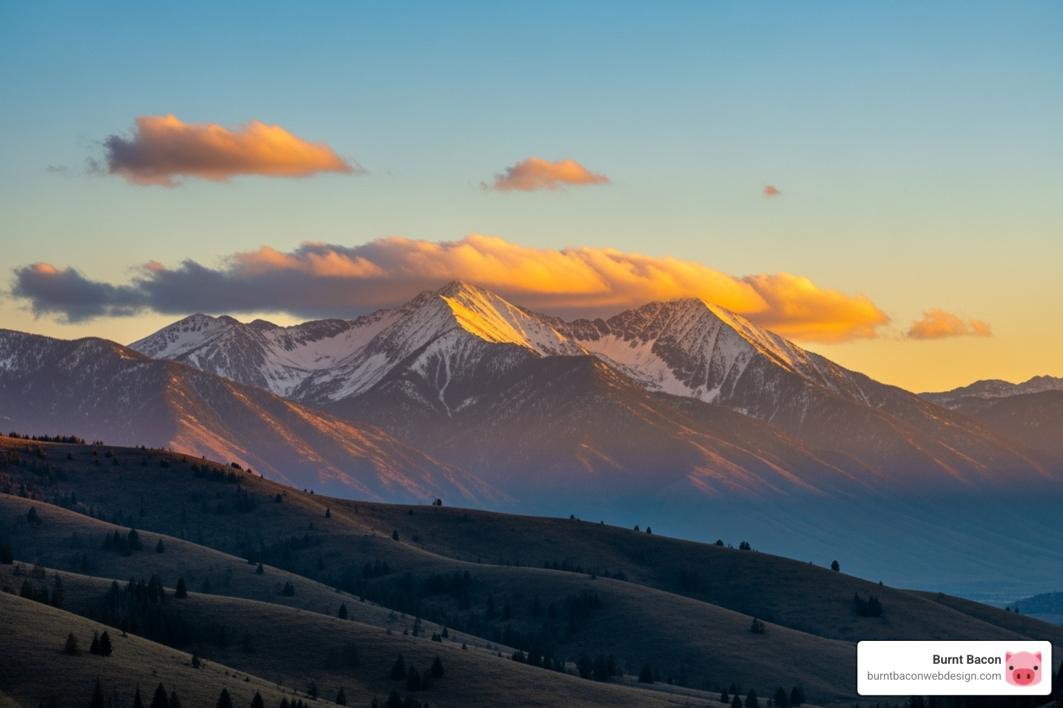 The Wasatch Front mountain range at sunrise, symbolizing growth and new beginnings - high traffic link building utah