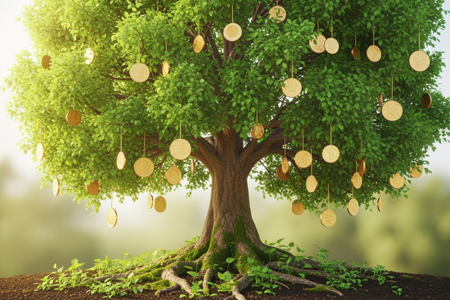 tree bearing fruit in the form of coins, symbolizing steady returns - 5starsstocks.com income stocks