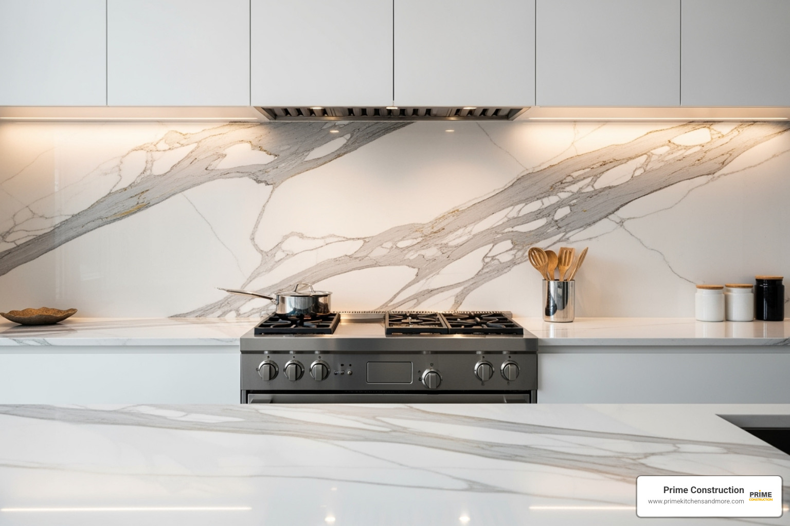 luxurious marble slab backsplash - Kitchen backsplash ideas